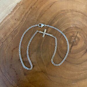 James Avery Horizon Cross Anklet, 10", Sterling Silver